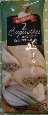 2 Baguettes mit Kräuterbutter